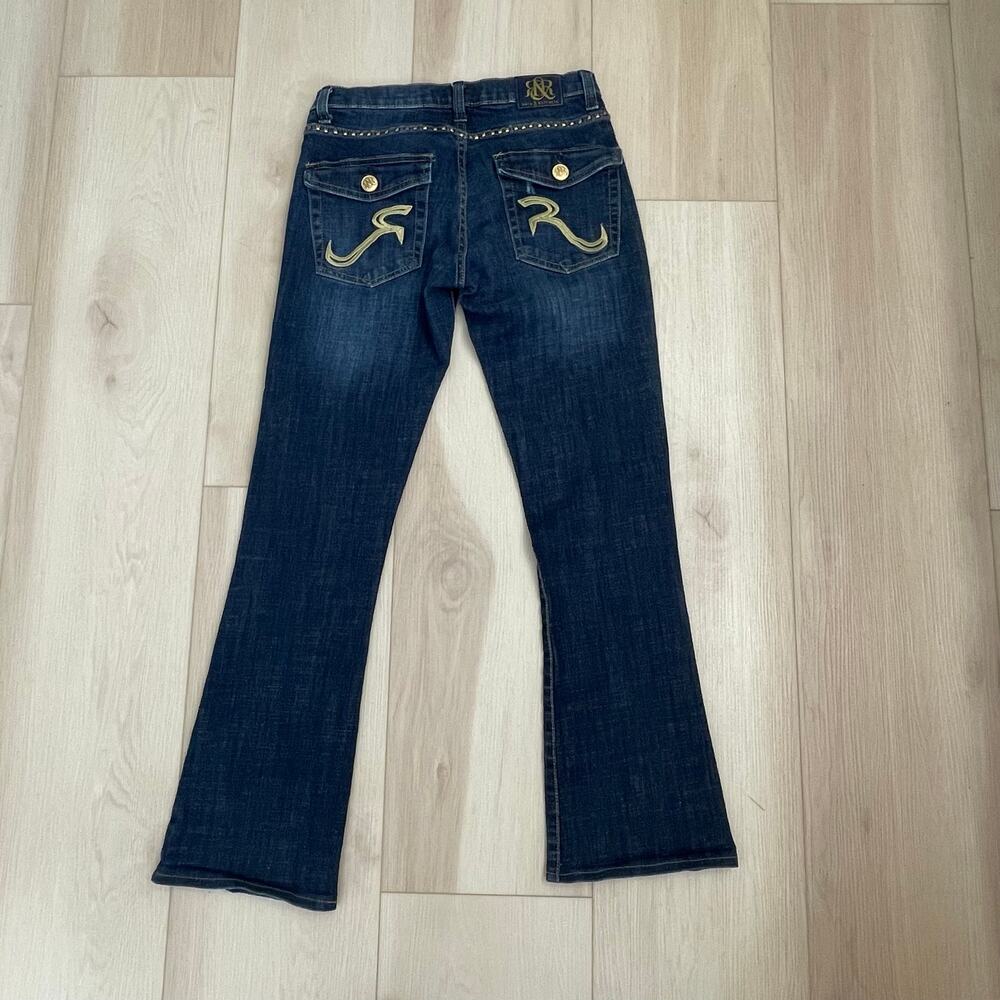 Rock & Republic Y2K Size 6 Studded Bootcut Jeans Dark Wash-Mcbling